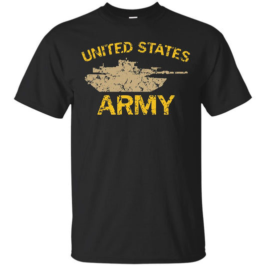 United States Army M1a2 Abrams Tusk Tank Grunge T-shirt Black