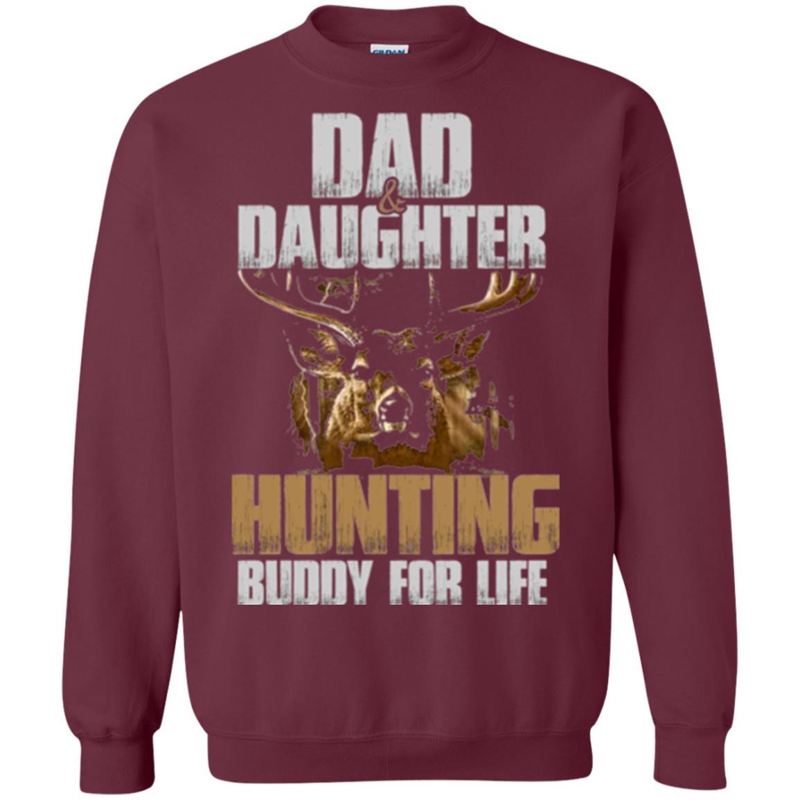 Family Christmas T-shirt Dad And Daughter Hunting Buddy For Life Maroon