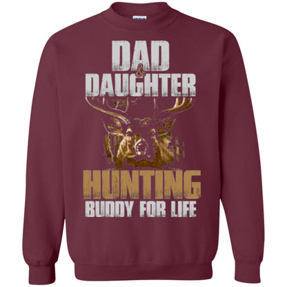 Family Christmas T-shirt Dad And Daughter Hunting Buddy For Life Maroon