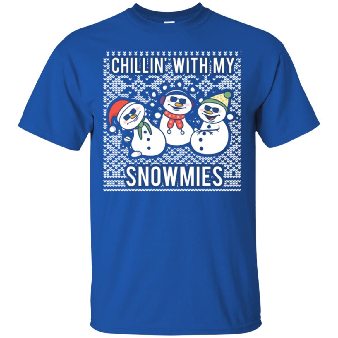 Christmas T-shirt Chillin' With My Snowmies Royal