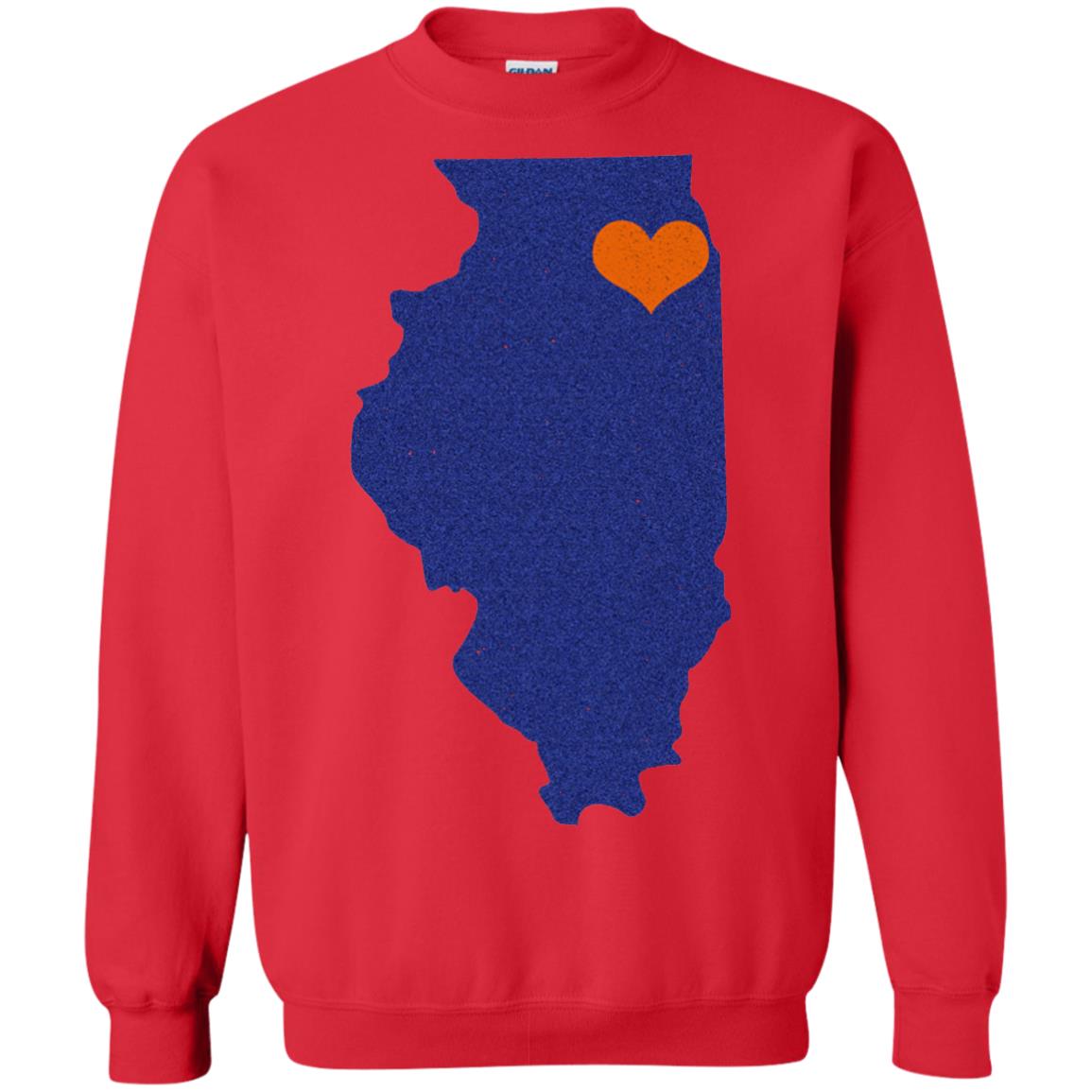 Football T-shirt Chicago Illinois Heart Red