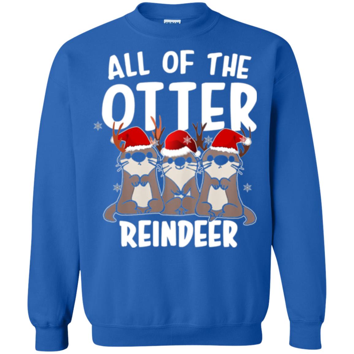 Christmas T-shirt All Of The Otter Reindeer Royal