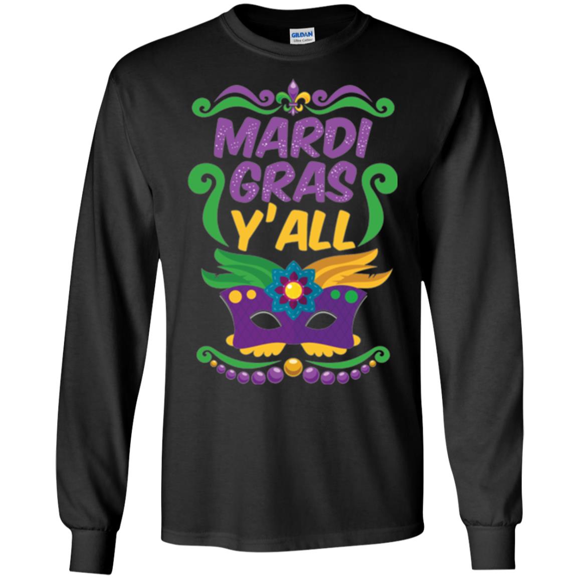 Mardi Gras T Shirt Mardi Gras Y_all T-shirt Black