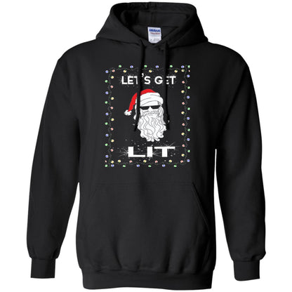 Christmas T-shirt Let_s Get Lit Black