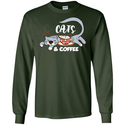 A Good Day Start With Cat And Coffee Cat Lover T-shirt Forest Green