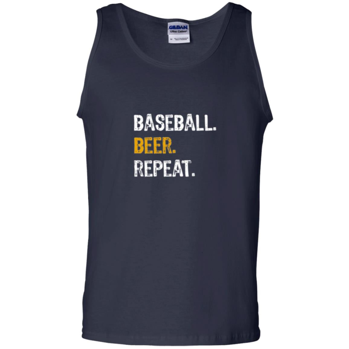 Baseball Beer Repeat Baseball Lover T-shirt Navy