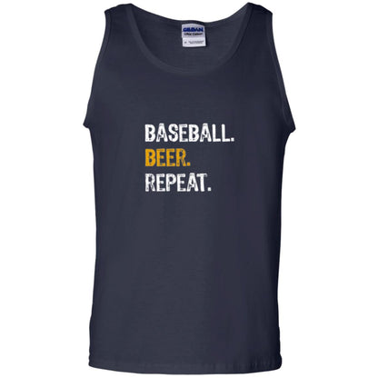 Baseball Beer Repeat Baseball Lover T-shirt Navy