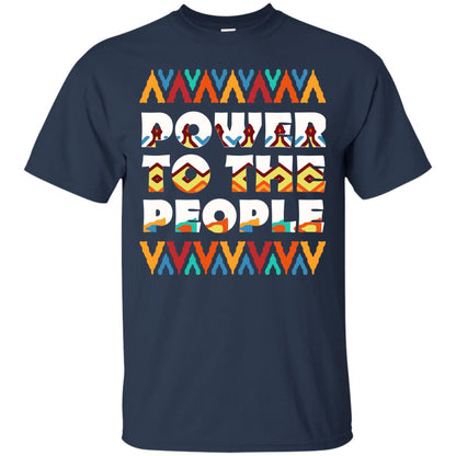 African American T-shirt Power To The People Navy