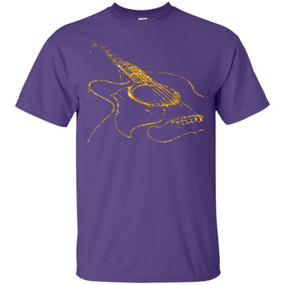 Guitar Gold Guitarist Gift Shirt For Mens Or Womens Purple