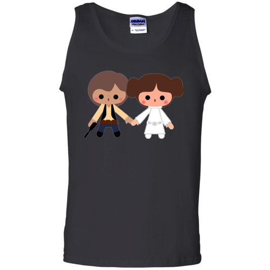 Cartoon T-shirt Han Solo Princess Leia Black