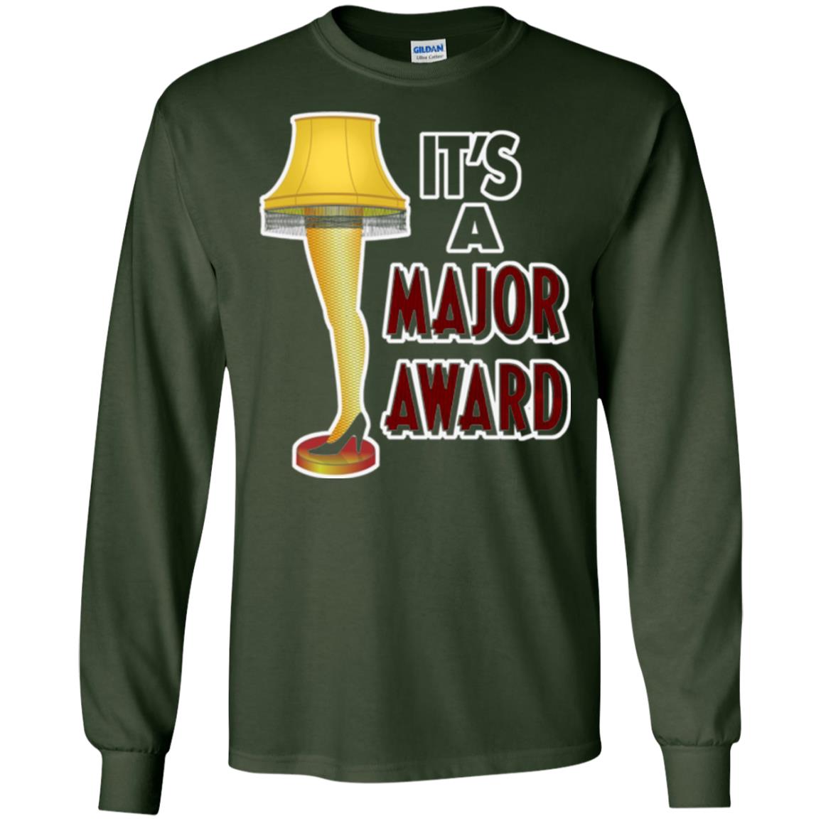 Christmas T-shirt It_s A Major Award Leg Lamp Forest Green