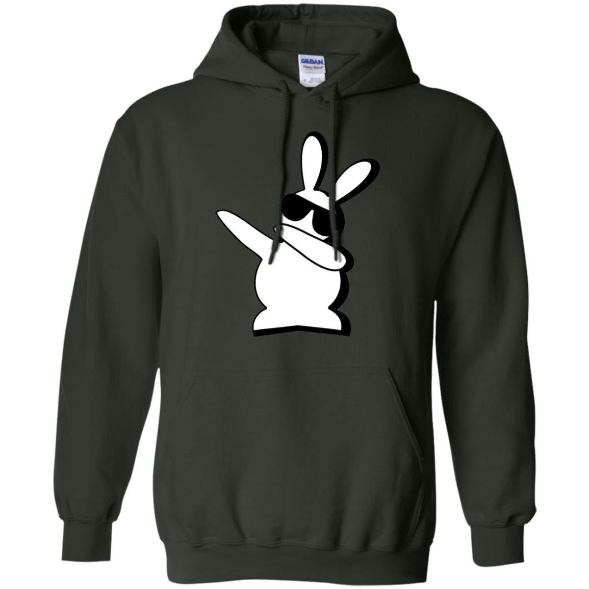 Dabbing Hip Hop Bunny Easter Shirt Forest Green