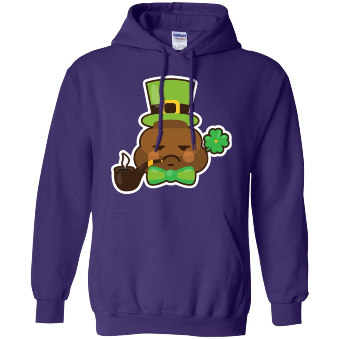 Saint Partick_s Day T-shirt Leprechaun Poop Emoji With Patrick Hat Purple