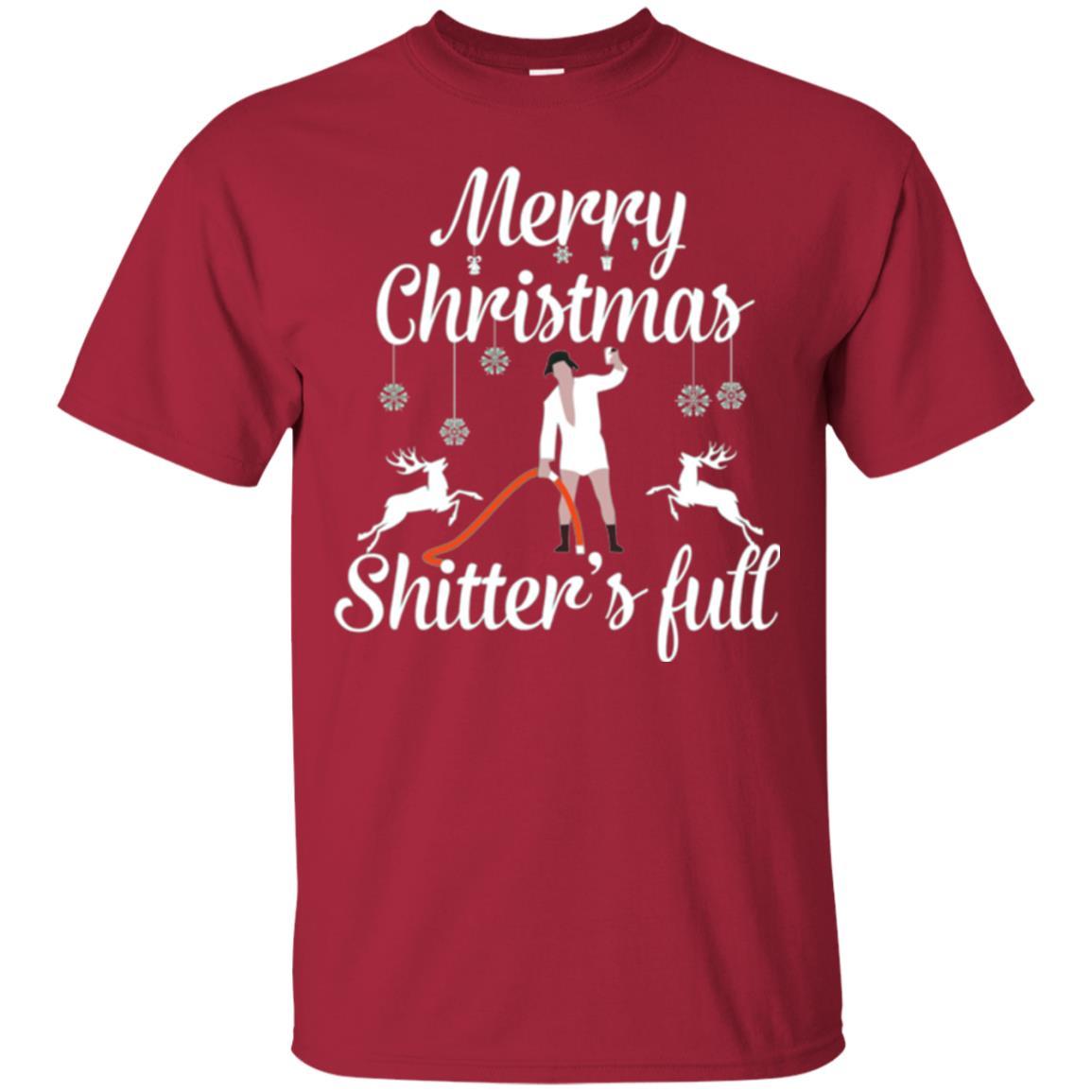 Christmas T-shirt Reindeer Merry Christmas Shitter's Full Cardinal