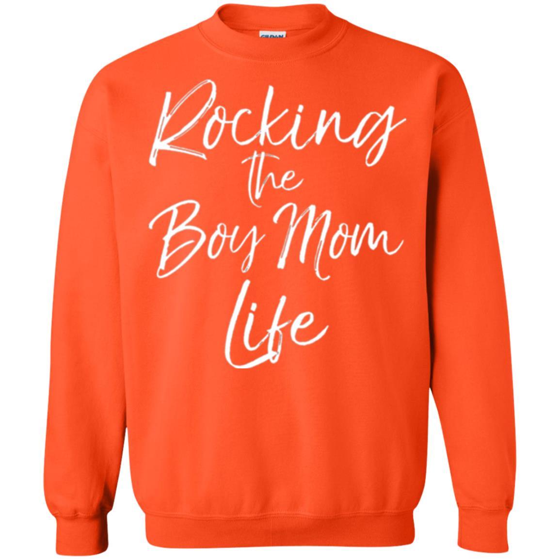 Mommy T-shirt Rocking The Boy Mom Life Orange