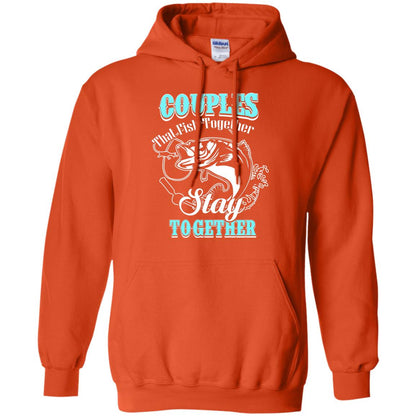 Couples That Fish Together Stay Together Fisherman T-shirt Orange