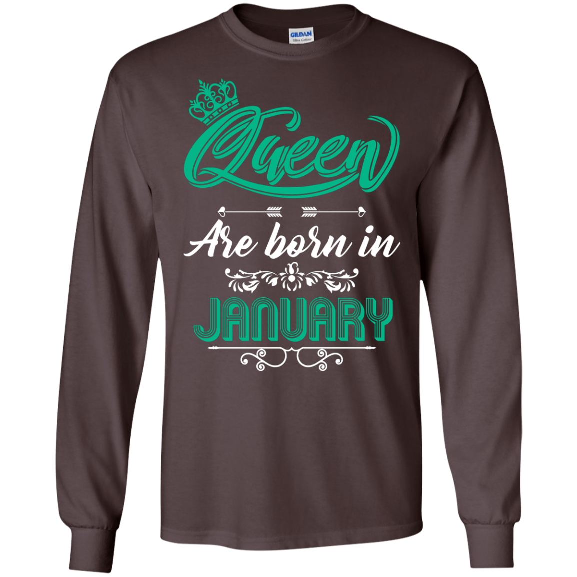 Brithday T-Shirt Queen Are Born In January Dark Chocolate