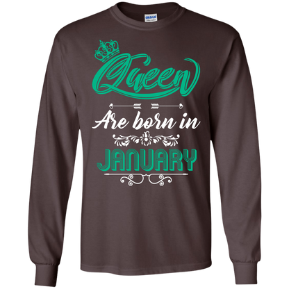 Brithday T-Shirt Queen Are Born In January Dark Chocolate