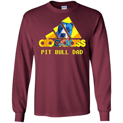 Abadass Pit Bull Dad Daddy Loves Pitbull Shirt Maroon