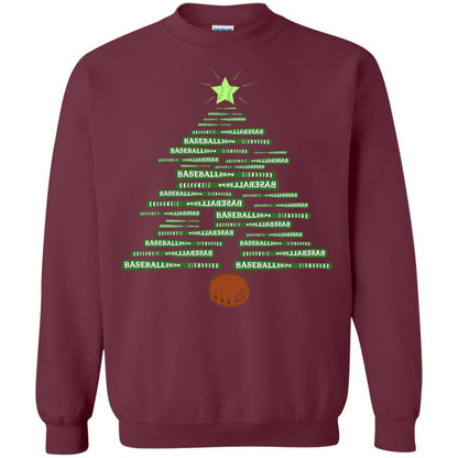 Baseballism Christmas Tree Gift Shirt Maroon