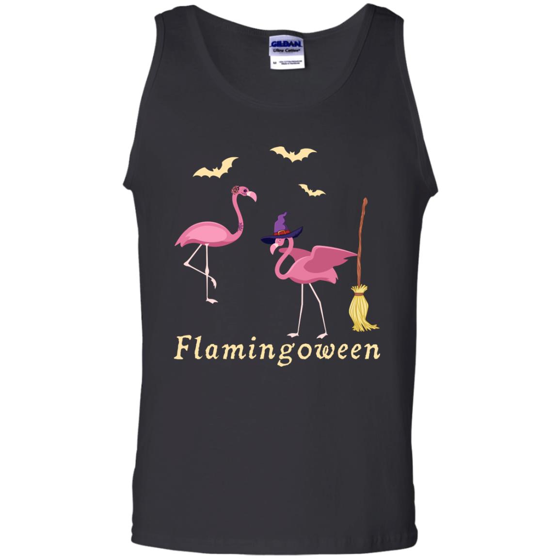 Flamingoween Flamingo Wicth Ride Stick Funny Quote On Haloween Gift Shirt Black