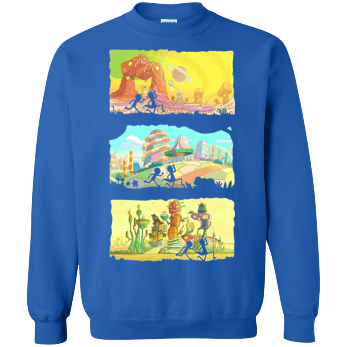 Movie T-shirt Running Silhouettes On Alien Land Royal