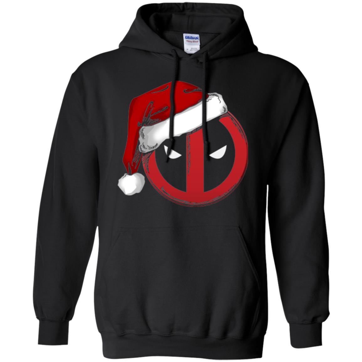 Christmas T-shirt Marvel Deadpool Icon Santa Hat Christmas Graphic Black