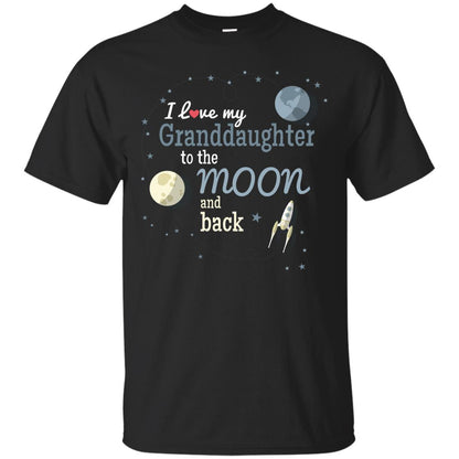 I Love My Granddaughter To The Moon And Back Grandparents Shirt Black