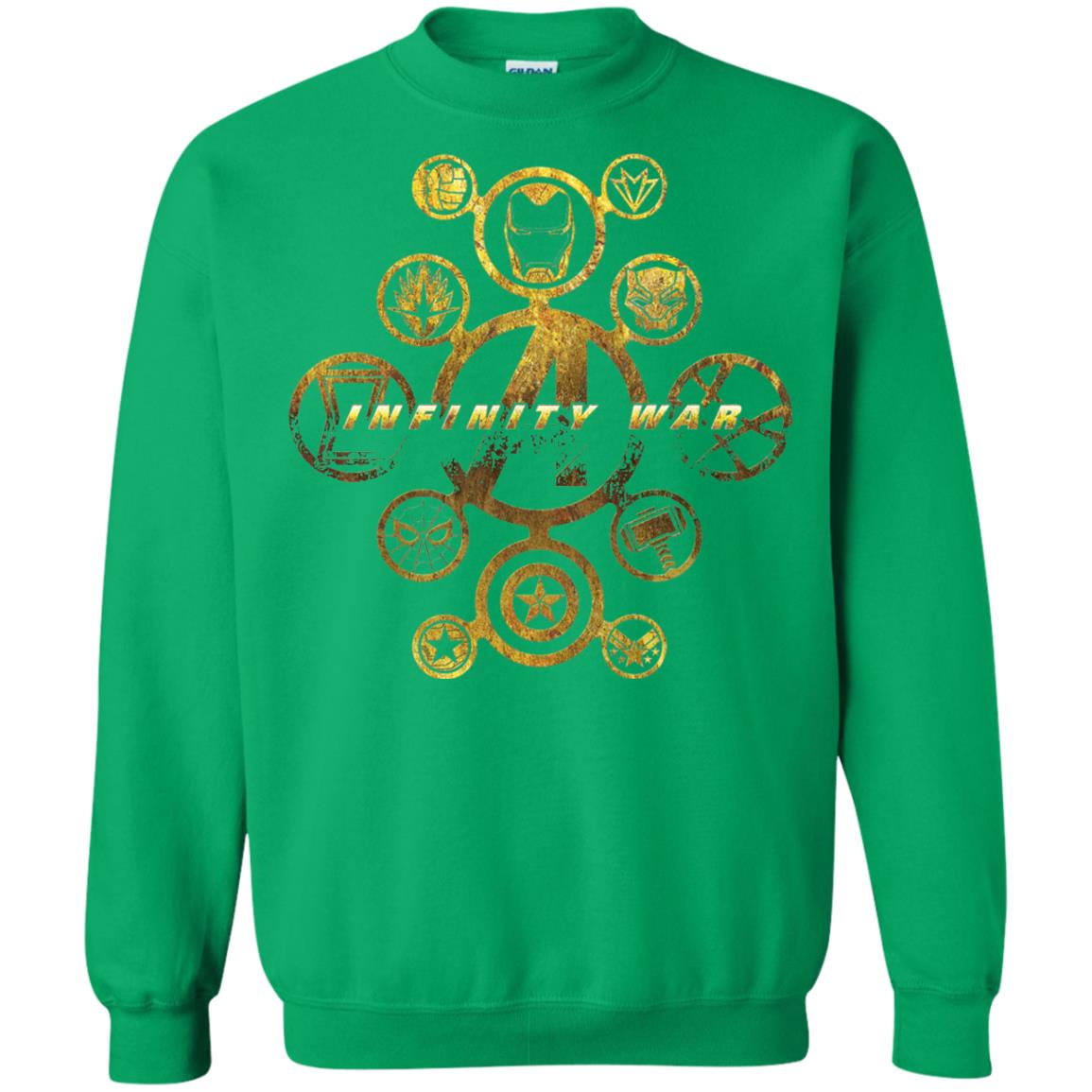Infinity War Gold Hero Movie T-shirt Irish Green