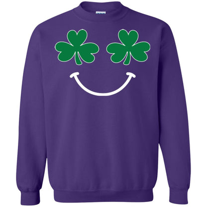 Saint Patrick's Day T-shirt Smiling Shamrocks Purple