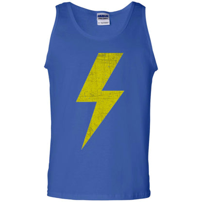 Retro Distressed Yellow Lighting Bolt T Shirt Royal