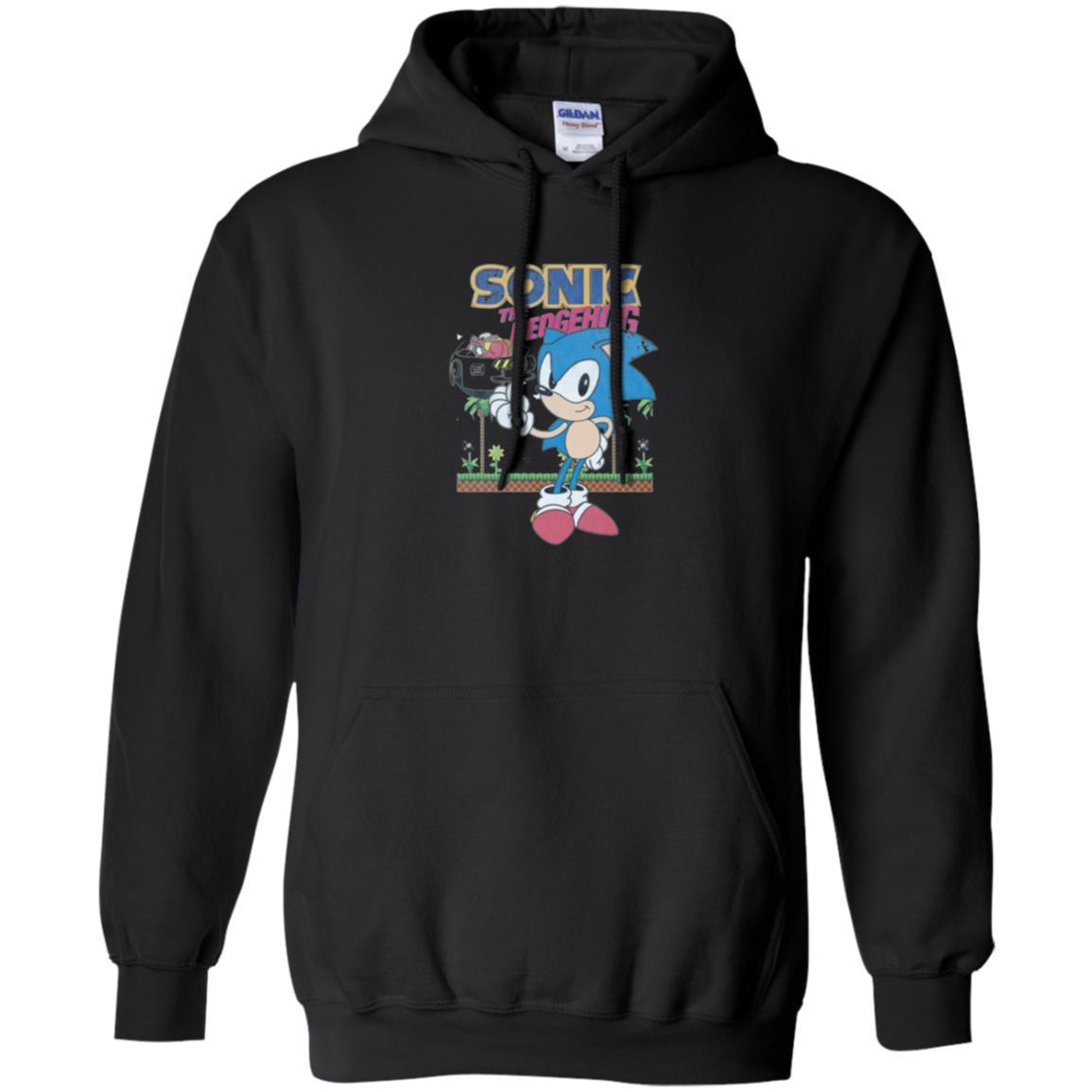 Gamer T-shirt Sega Sonic The Hedgehog Battles Dr. Eggman Robotnik Black