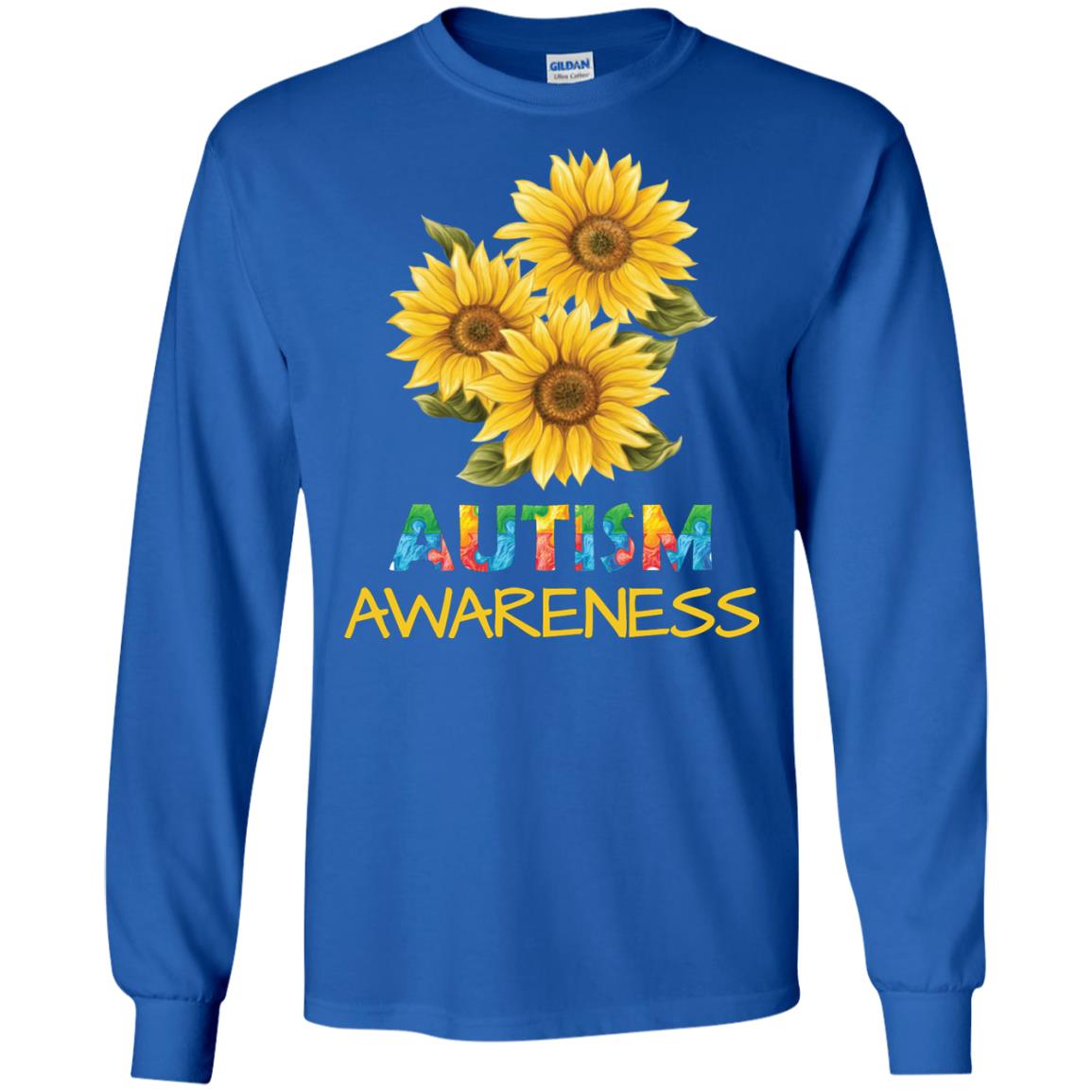 Autism Awareness Sunflower Shirt Royal