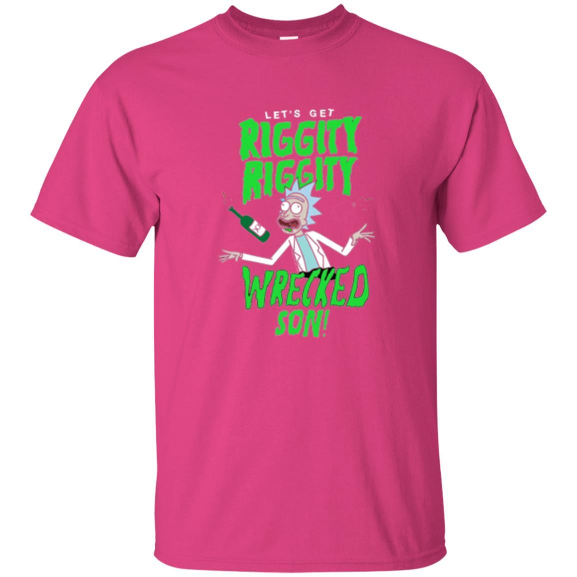 Rick Morty T-shirt Riggity Riggity Wrecked Spiral Heliconia