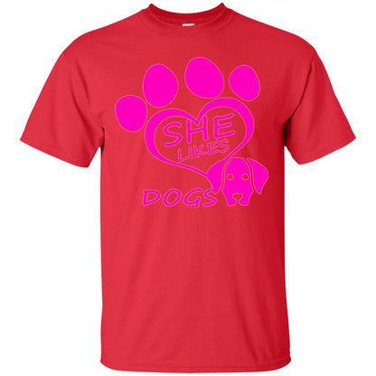 Dog Lovers Shirt She Likes Dogs Red