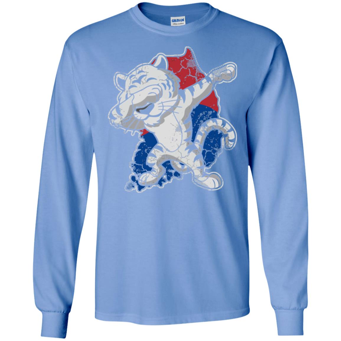 Dabbing White Tiger South Korea Flag T-shirt Carolina Blue