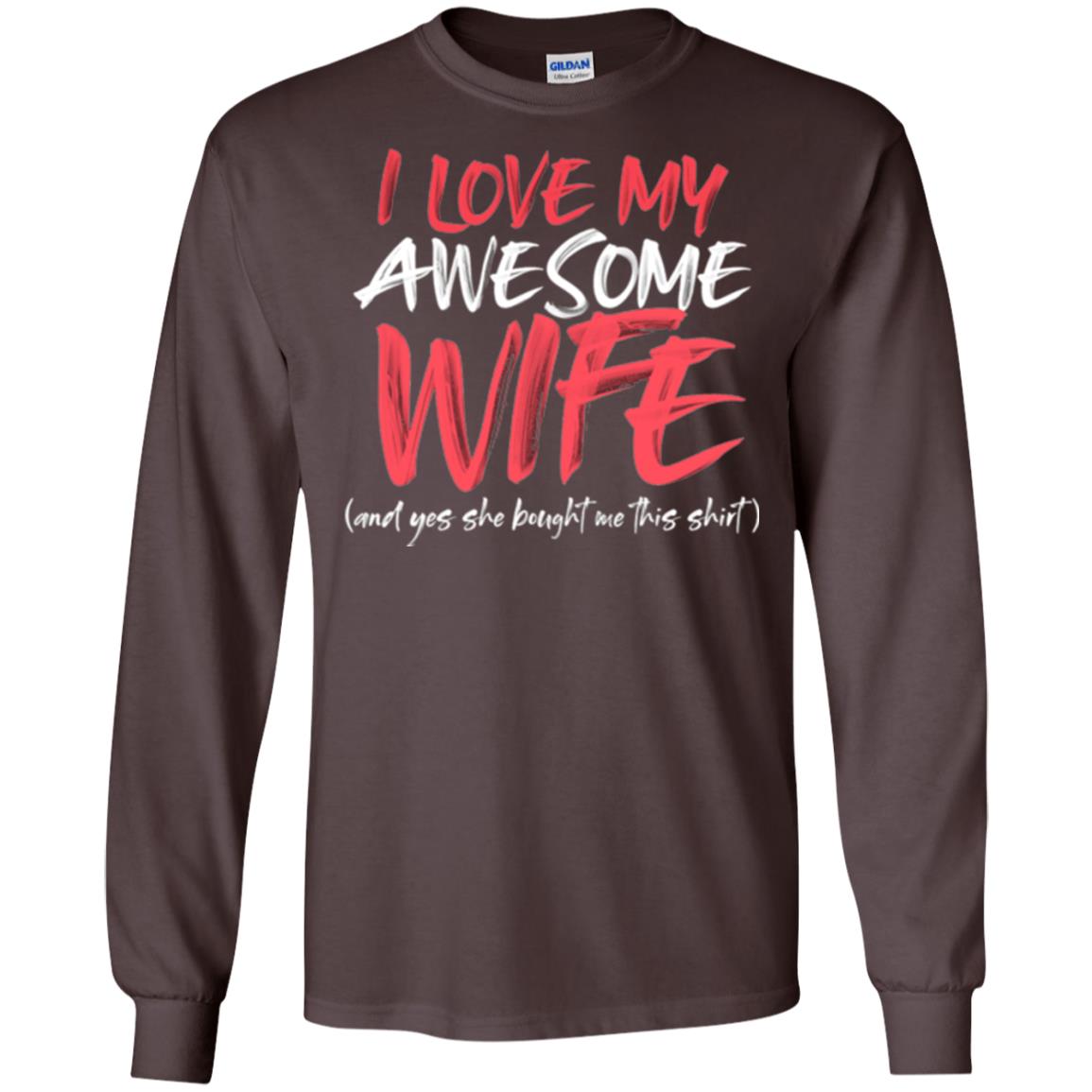 Valentines Day T-shirt I Love My Awesome Wife Dark Chocolate