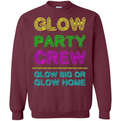 Funny Party T-shirt Glow Party Crew Maroon