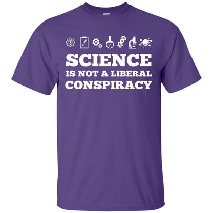 Science Is Not A Liberal Conspiracy T-shirt Purple