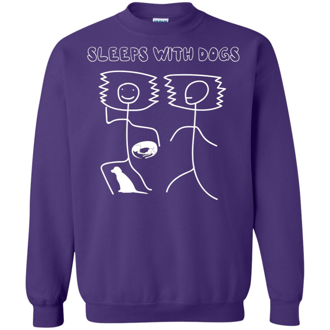 Sleep With Dogs Funny Dog Owner Shirt Purple