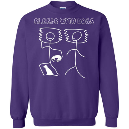 Sleep With Dogs Funny Dog Owner Shirt Purple