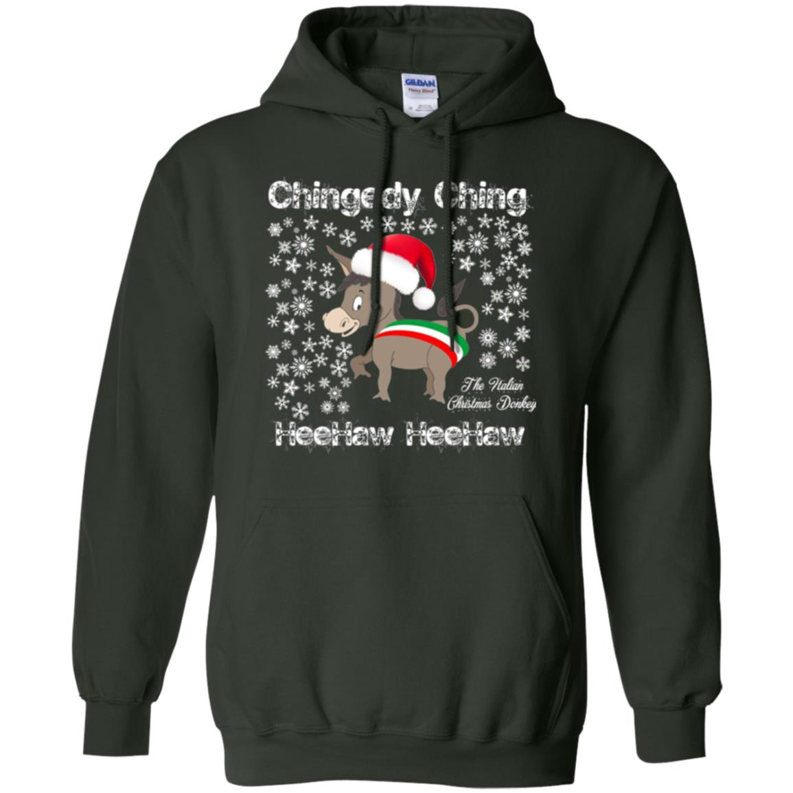 Christmas T-shirt The Italian Christmas Donkey Forest Green