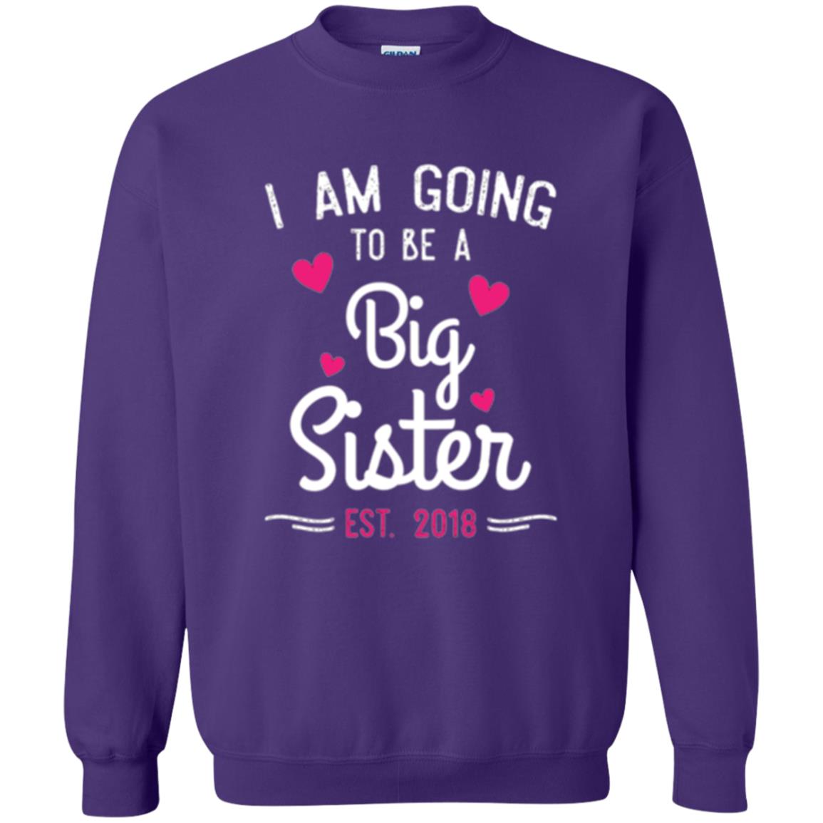 Family T-shirt I Am Going To Be A Big Sister Estimated 2018 Purple