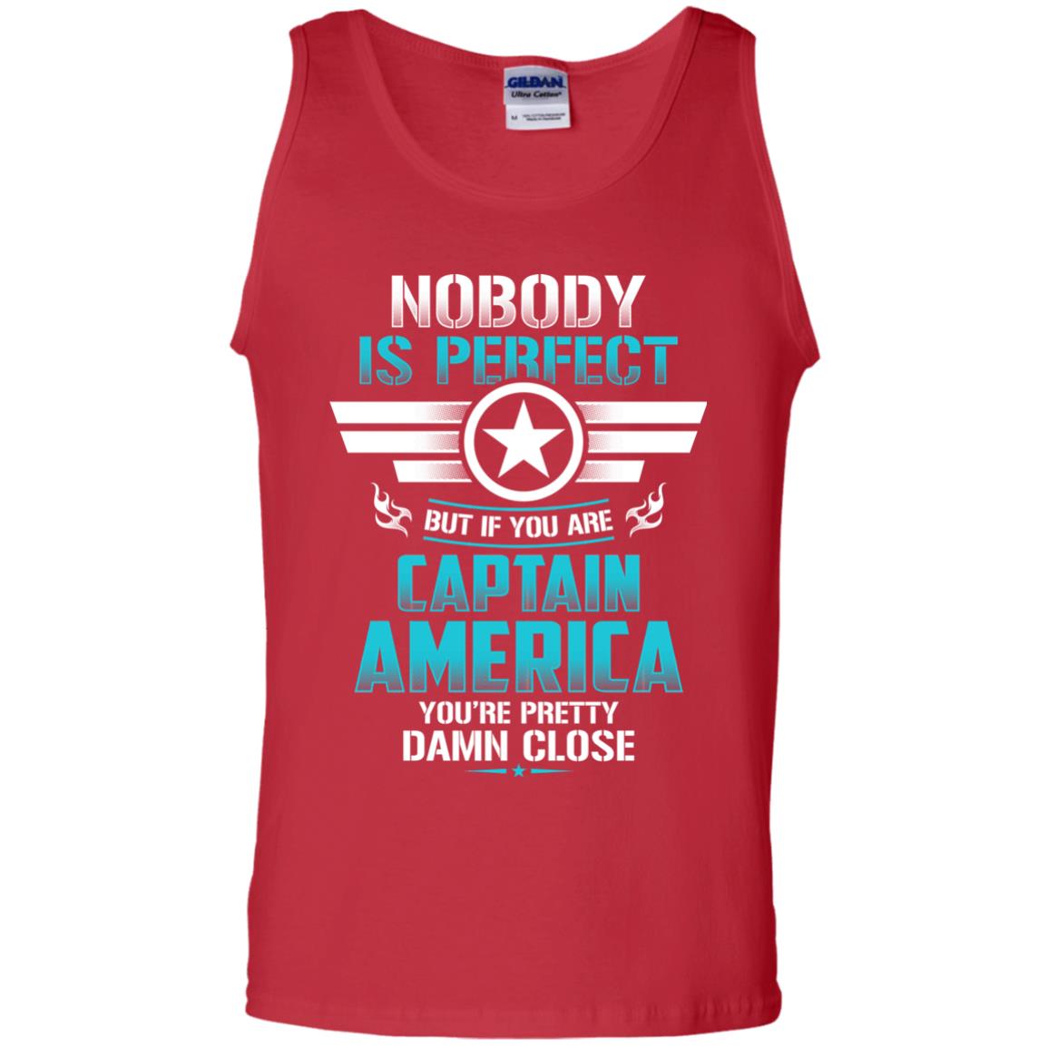 Nobody Is Perfect But If You Are Captain America You_re Pretty Damn Close Movie Fan T-shirt Red