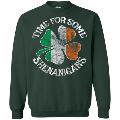 Time For Some Shenanigans St. Patrick_s Day T-shirt Forest Green