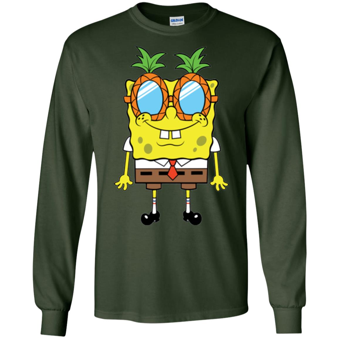 Nickelodeon Spongebob Squarepants Pineapple Glasses T-shirt Forest Green