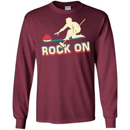 Curling Winter Lover T-shirt Rock On Curling Winter Sports Maroon