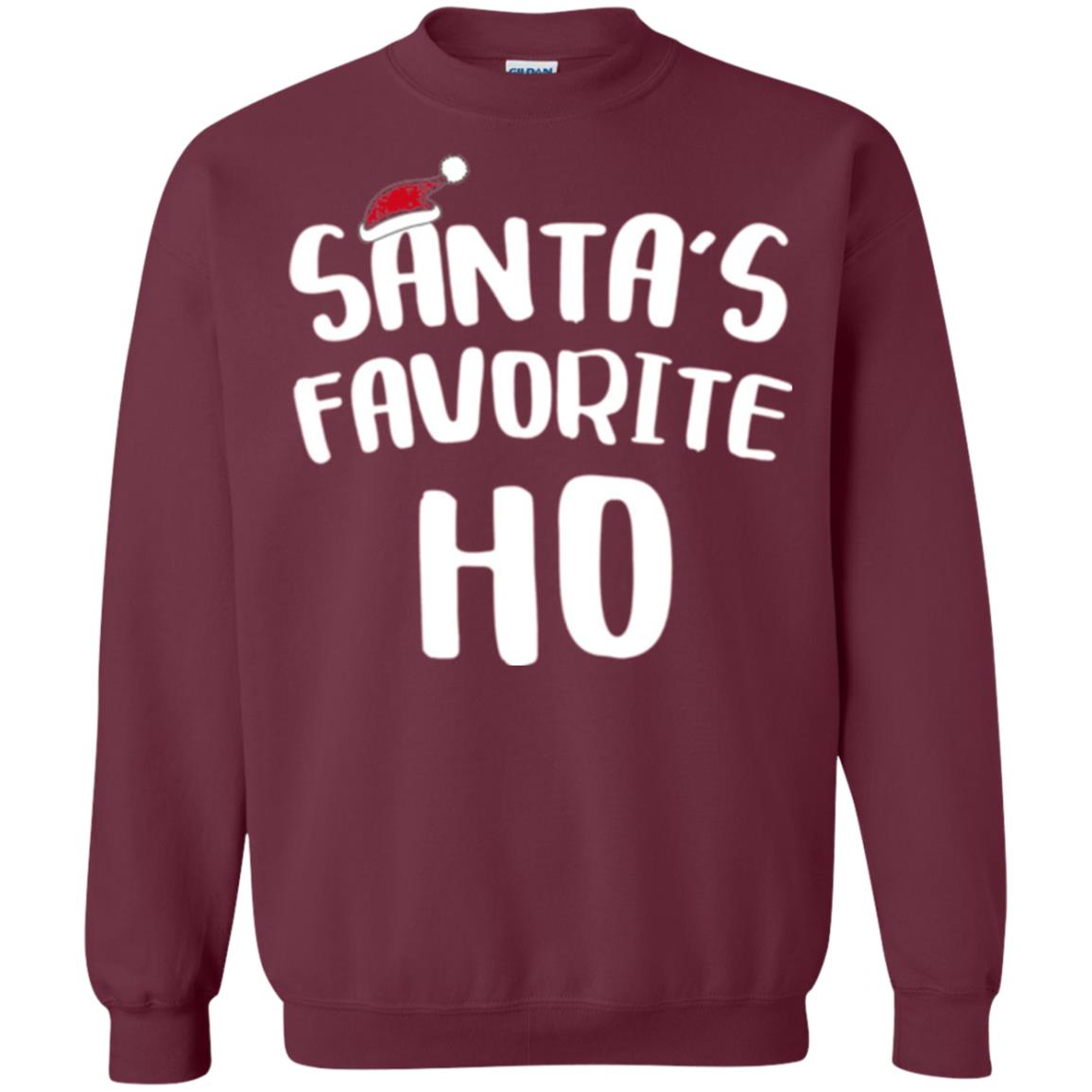 Christmas T-shirt Santa_s Favorite Ho Maroon