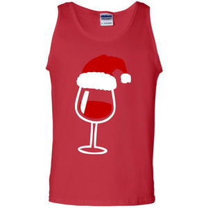 Twinkle Red Wine Glass Santa Hat X-mas Gift ShirtG220 Gildan 100% Cotton Tank Top