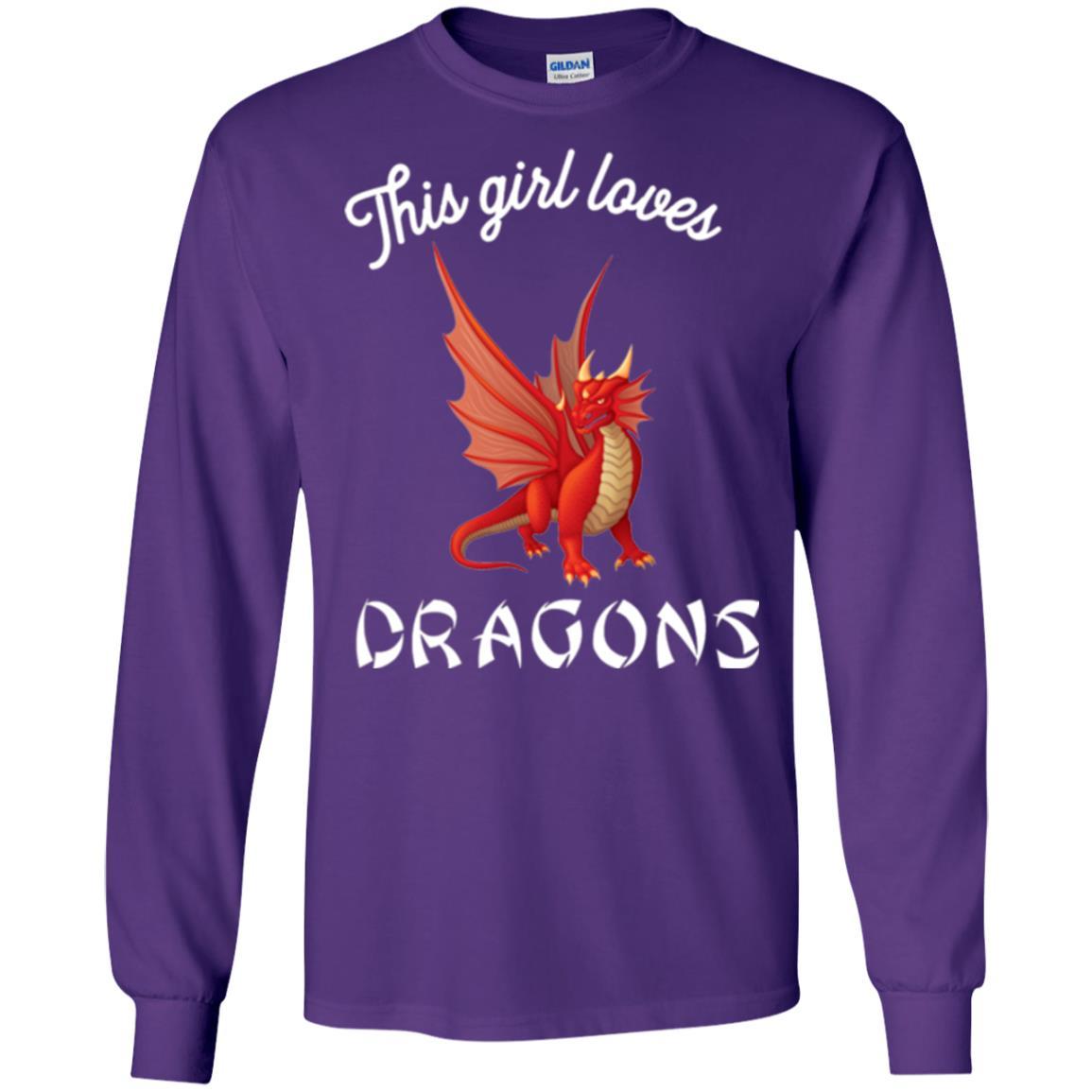 Dragon Lover T-shirt This Girl Loves Dragonst-shirt Purple